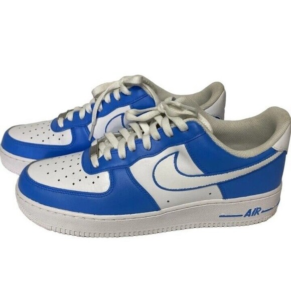 Nike Air Force 1 '07 CW2288-111 White Blue Sneakers Size US 11 Mens 12.5 Women - Picture 4 of 12